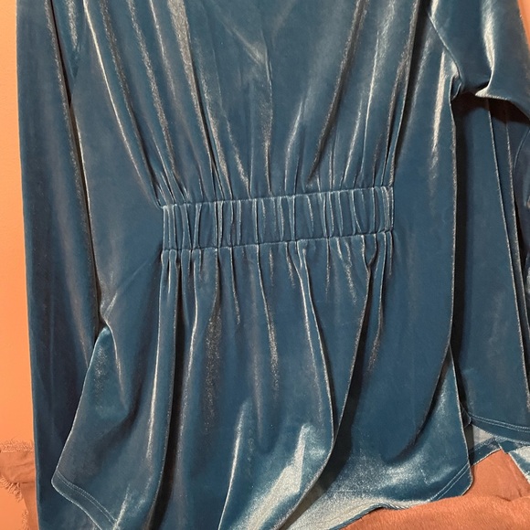 Vintage Velvet V Neck Long Sleeve Blouse - XL - Picture 5 of 6